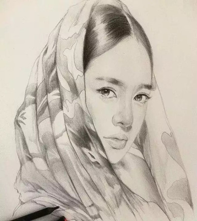 一组唯美的素描人物作品欣赏