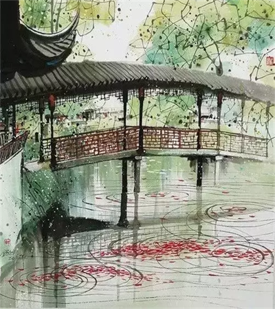 一组风景水彩作品分享，教你画点不一样的风景