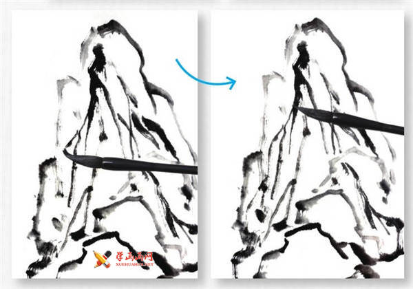 山水画基础技法：山石的画法及皴法详解