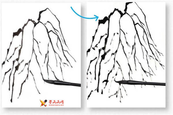 山水画基础技法：山石的画法及皴法详解