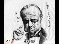 “教父”马龙·白兰度（Marlon Brando）素描画欣赏