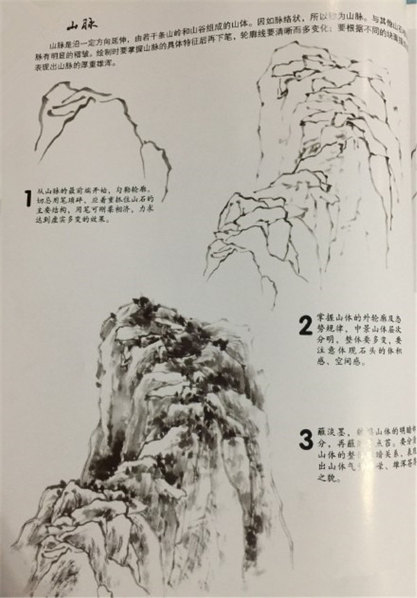 国画山石的画法