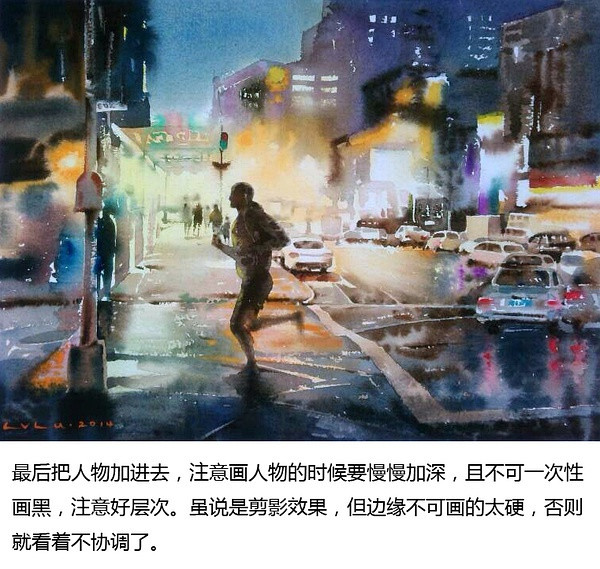 美丽的街角水粉画教程