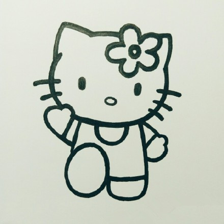 怎样画Hellokitty?Hellokitty儿童画教程