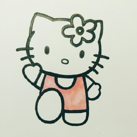 怎样画Hellokitty?Hellokitty儿童画教程