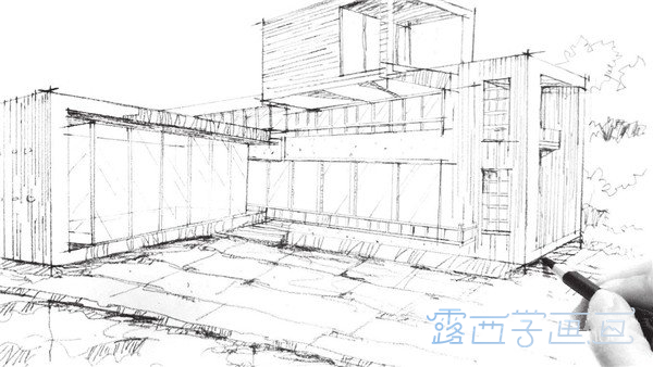 现代建筑速写步骤教程