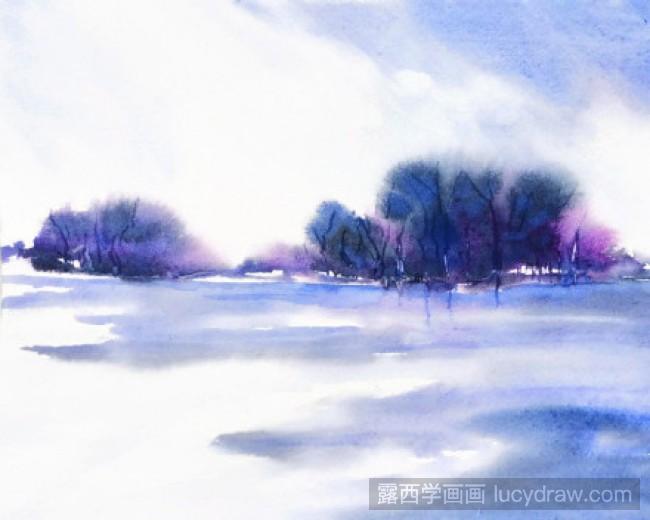 水彩风景画临摹图片