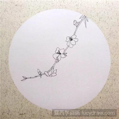 插画手绘教程：迎春花黑白画画法