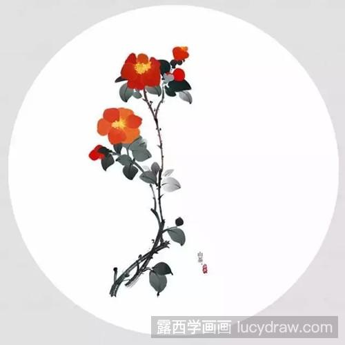 彩铅画作品欣赏：好看的中国风花朵图片