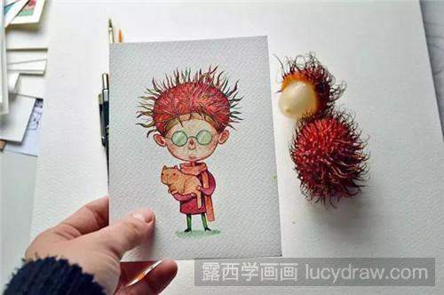 插画作品欣赏：一组有意义的水果拟人画