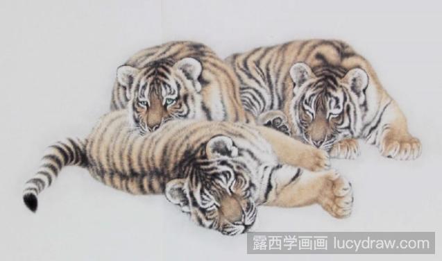 国画作品欣赏：画家冯大中画的虎图片集