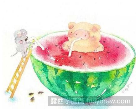 超可爱的水彩插画作品