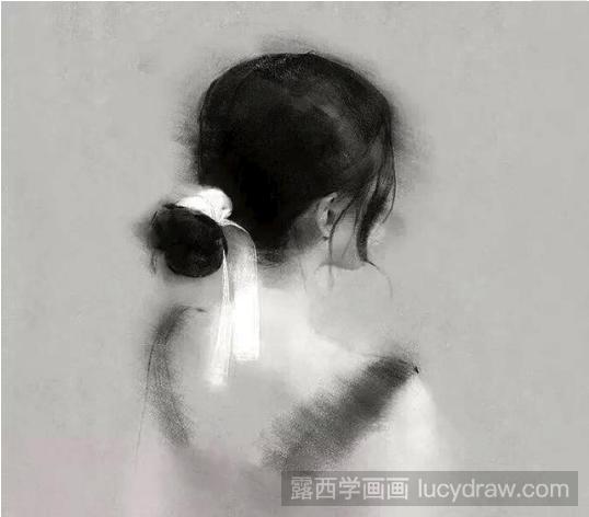 柯一正人物肖像作品欣赏，少女素描图片集