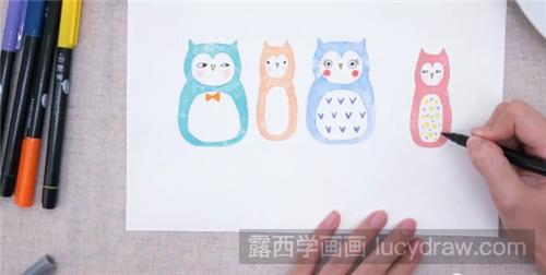 猫头鹰的版画该怎么制作？教你画一组搞怪的猫头鹰