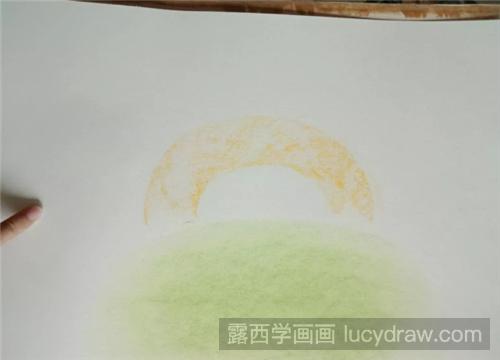 彩虹怎么画？彩虹里的小女孩色粉画步骤是什么？