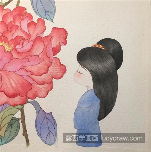 花下美女怎么画？详细的插画步骤有哪些？