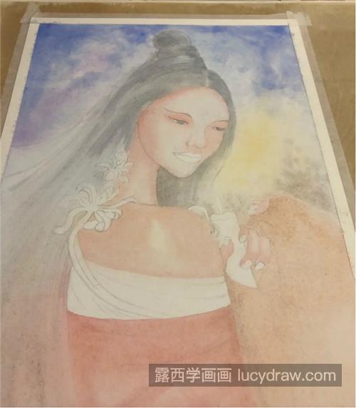 红妆美女怎么画？古风美人插画步骤详解