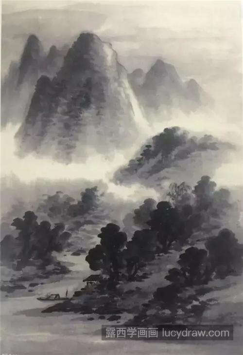 雨中群山怎么画？如何画溪山过雨图？