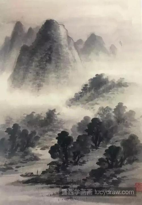 雨中群山怎么画？如何画溪山过雨图？