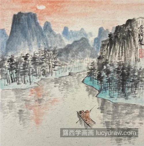 怎么画桂林山水？具体的国画步骤有几步？