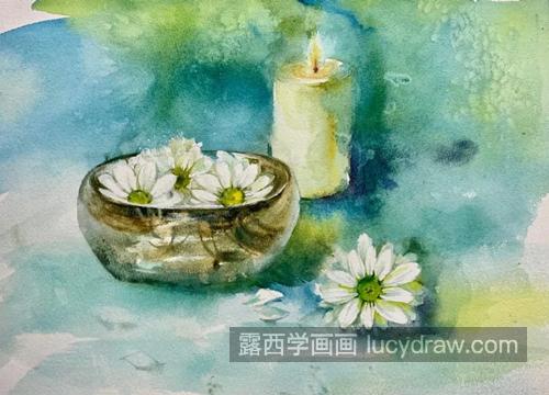 花卉水彩画作品欣赏，水彩如何铺色调？