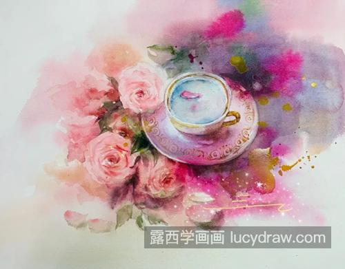 花卉水彩画作品欣赏，水彩如何铺色调？