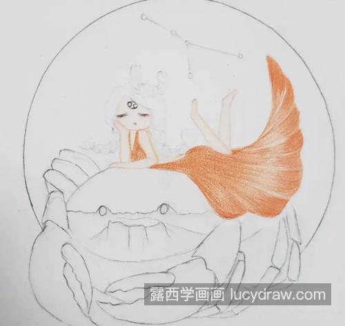 巨蟹座插画怎么画？教你画十二星座的巨蟹座