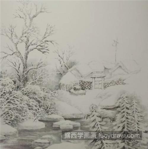 关东正月景色怎么画？雪景的国画步骤有哪些？