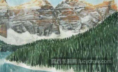 雪山湖泊怎么画？水粉画法是什么？