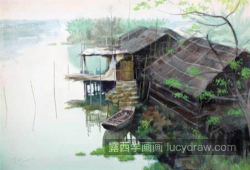 风景水彩作品欣赏，学会如何用“留空”法？