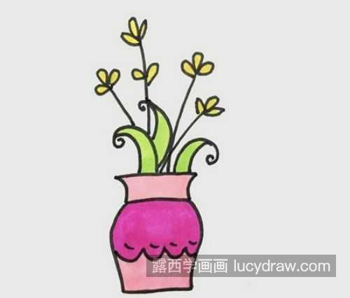 简单又漂亮花瓶简笔画图片大全 美丽彩色的花瓶简笔画画法图解