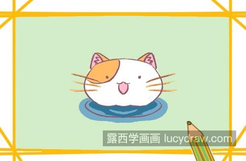 彩色版q版猫咪简笔画画法 可爱卡通猫咪简笔画图片大全