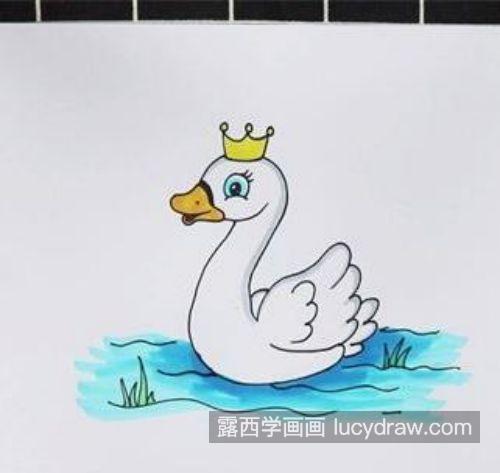 可爱简单天鹅的简笔画画法 很好看天鹅简笔画带步骤教学