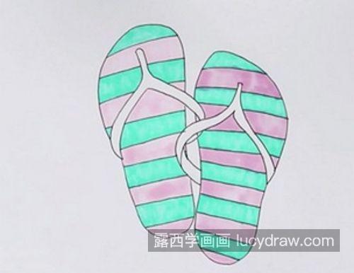 好看又漂亮人字拖鞋简笔画怎么画 可爱人字拖鞋的简笔画图片大全