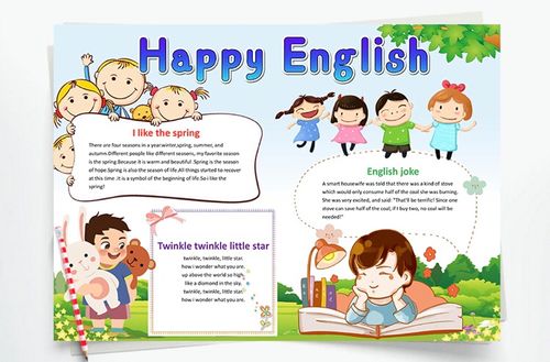 happy english手抄报模板小学生万能专用的电子校园儿童素材模版2