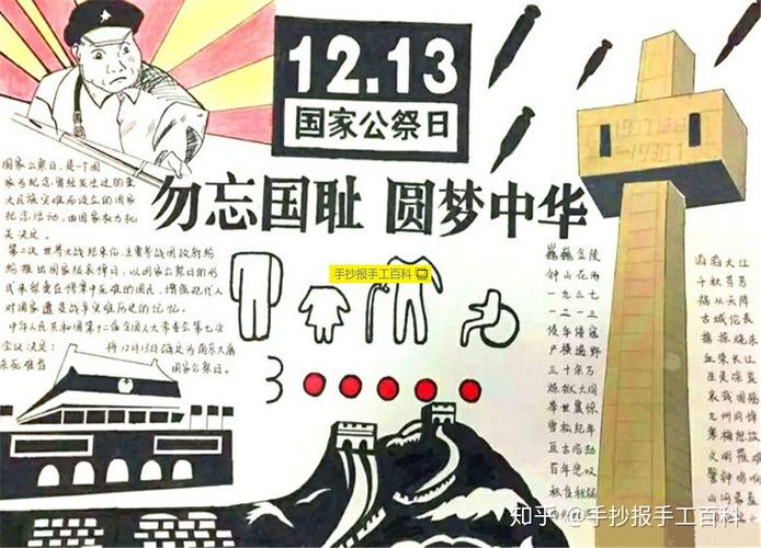 国家公祭日手抄报小报1213手抄报小报爱国主题手抄报小报适用