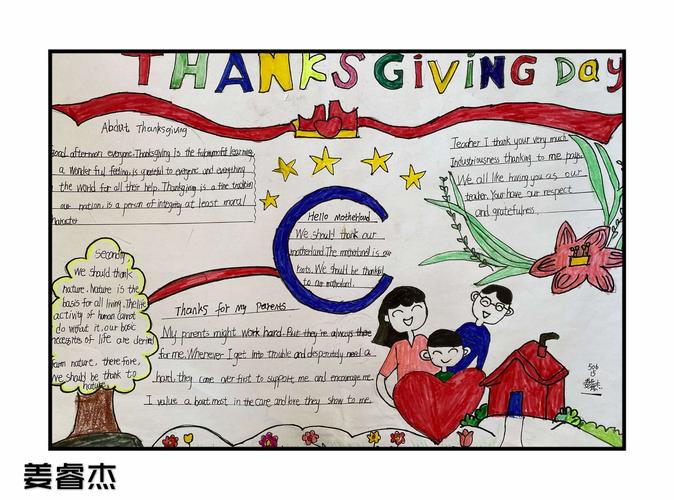 梦想种子的美丽航程 thanksgiving day主题英语手抄报展评活动