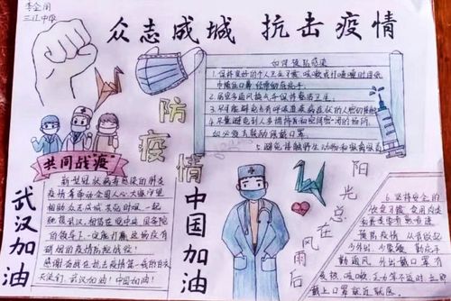 防控战疫师生助力赣州经开区教育系统师生疫情防控主题手抄报