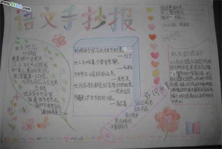 六年级语文手抄报3幅手抄报模版小学六年级语文手抄报一小学六年级