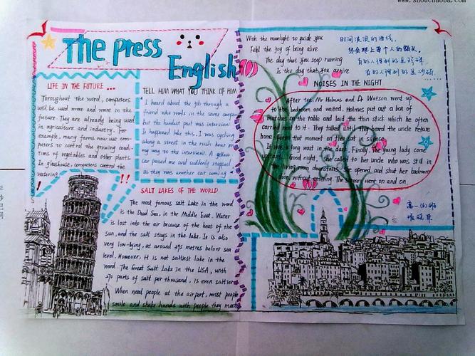 英语手抄报图片the press english