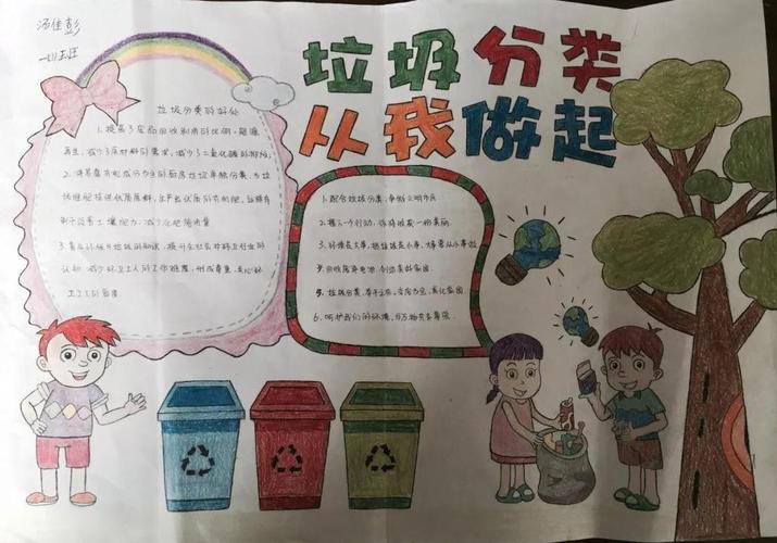 文小秘 生活课堂 生活小窍门  垃圾分类手抄报版面设计图 小学生垃圾