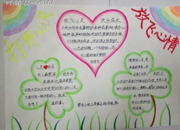 小学四年级的小学生心理健康手抄报小学四年级手抄报