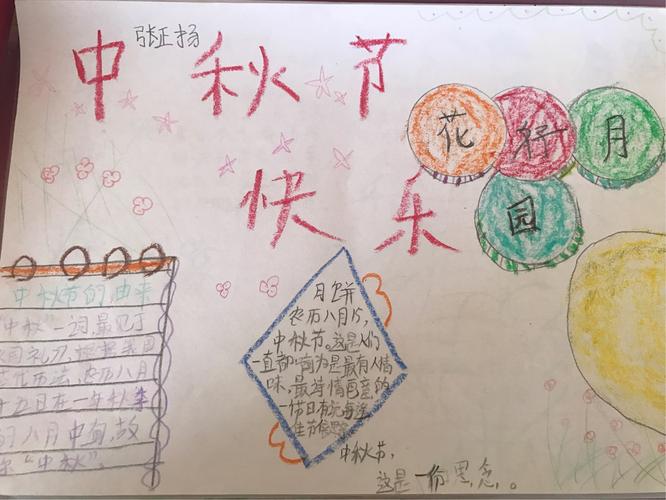 我们一起来看看菜王完全小学二一班的同学们用手抄报来展示的中秋吧