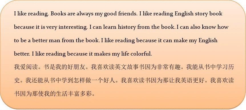 英文手抄报i like reading