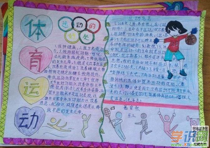 小学四年级体育运动手抄报-锻炼身体 增强体质