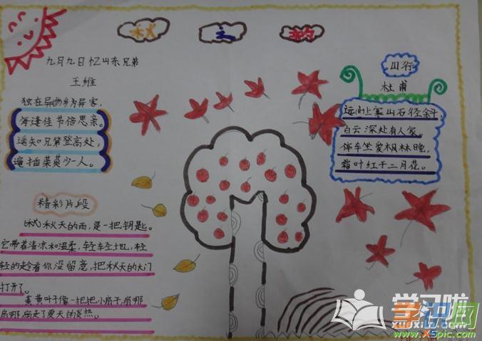 二年级关于秋天的手抄报资料小学秋天的手抄报精美图片