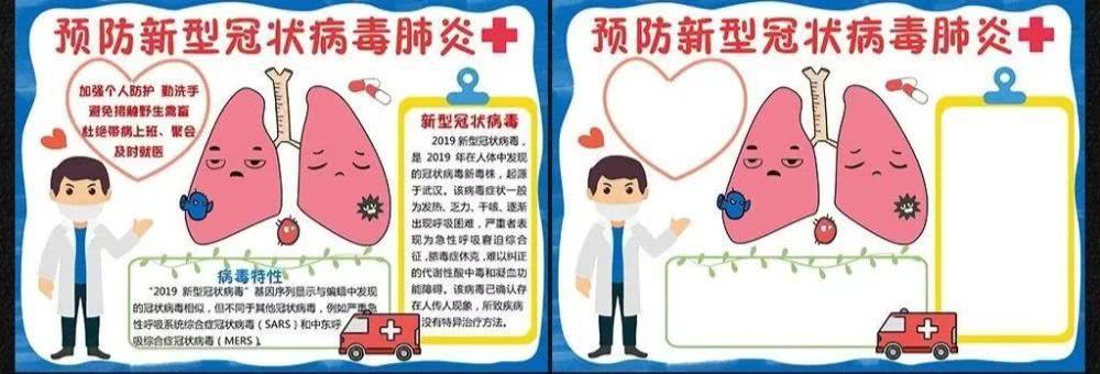 防控新型冠状病毒感染的肺炎知识的手抄报安全知识的手抄报