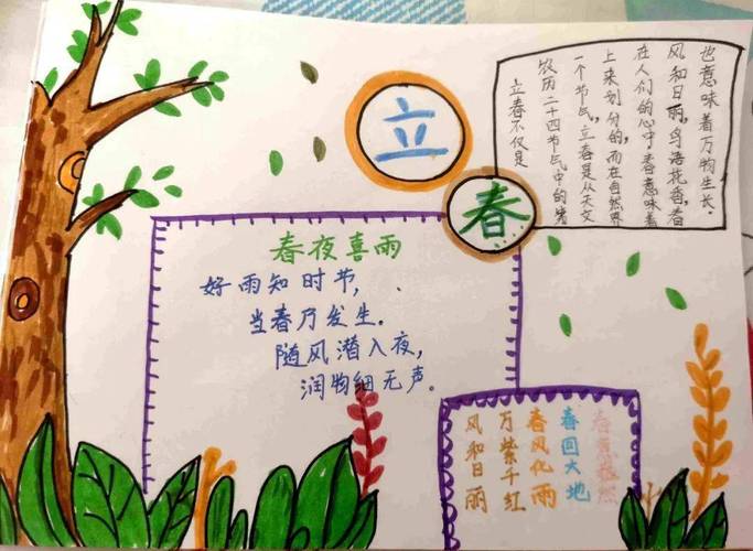 一年之计在于春丨爆台寺小学学生立春手抄报展示活动