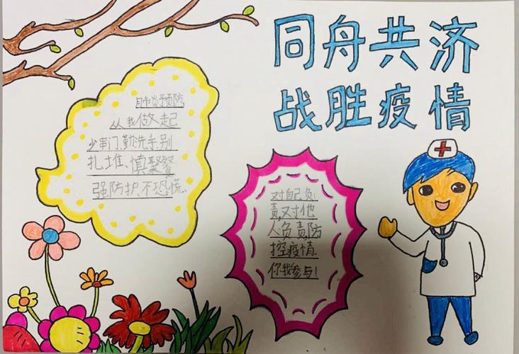 抗击疫情 从我做起记百草园小学少先队员手抄报制作活动