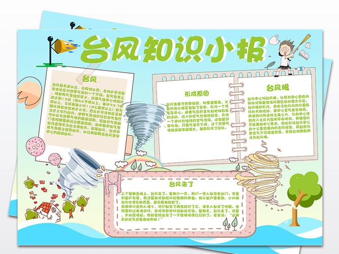 原创防台风小报防汛防灾安全知识手抄报电子小报版权可商用